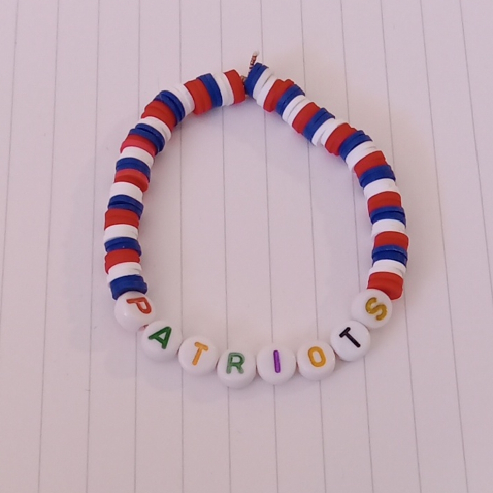 Patriots Beaded Bracelet - Red, Blue, White